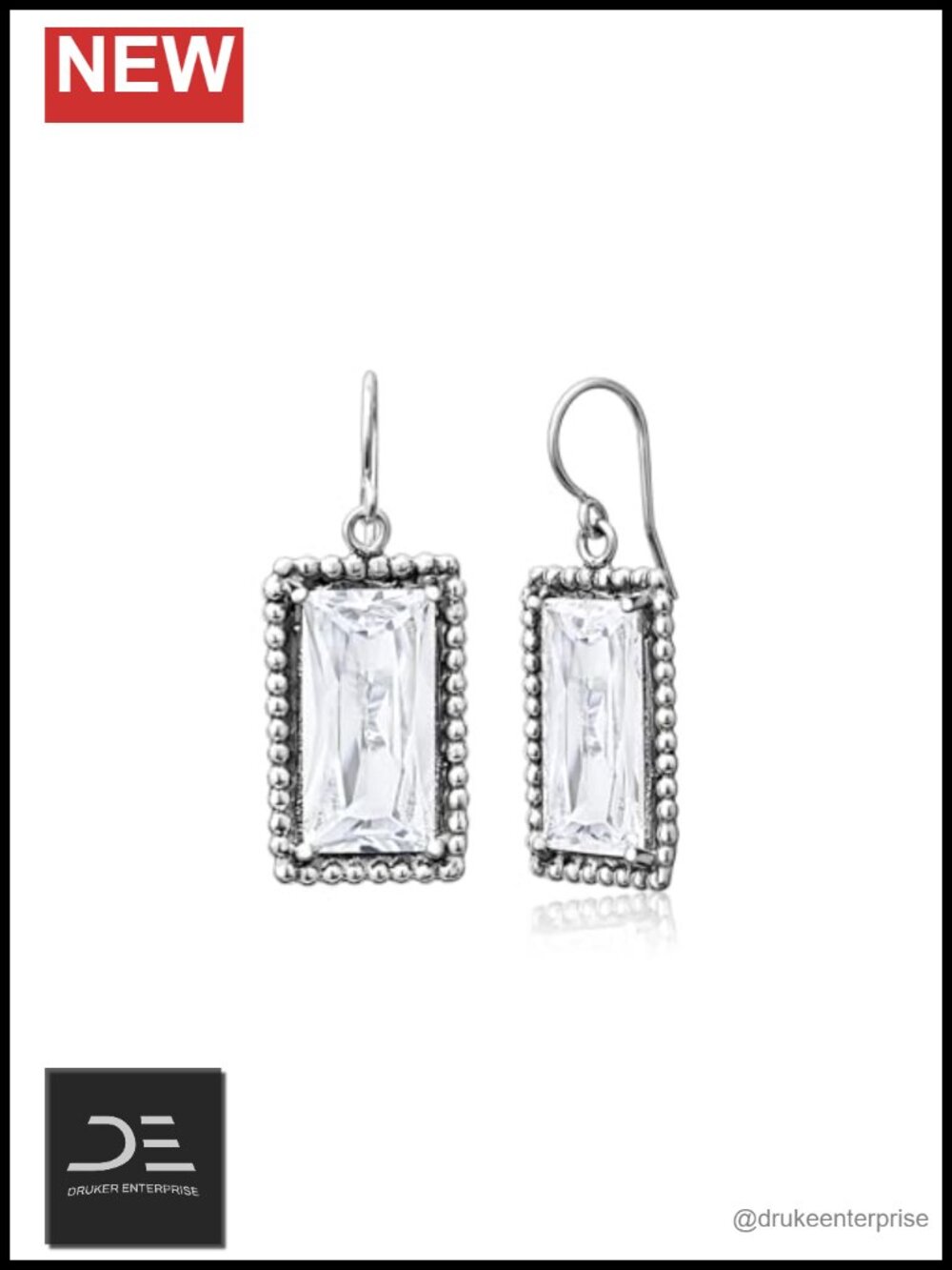 925 Sterling Silver Dangle Earrings Women Cubic Zirconia Hypoallergenic